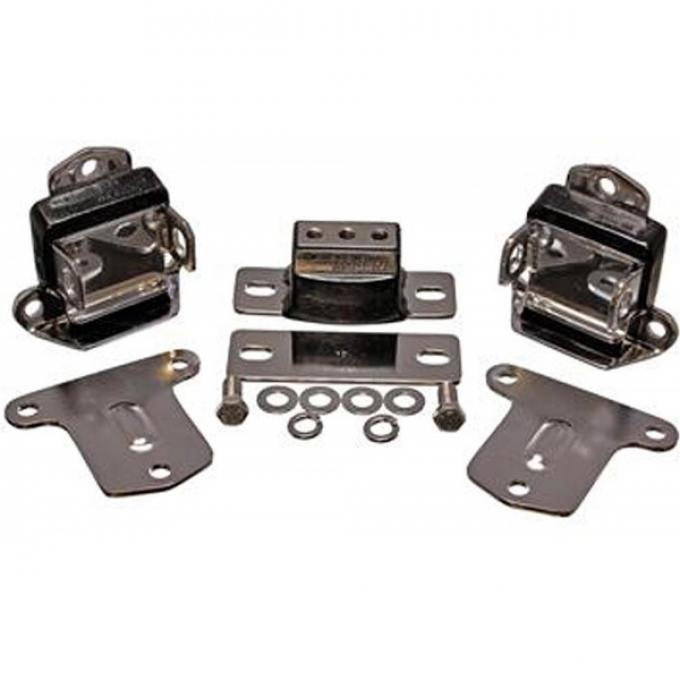 Motor & Transmission Mount Set, Polyurethane, With Zinc Finish, 1969-1979