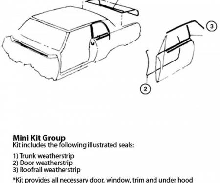 Nova Weatherstrip Mini Kit, 2-Door Hardtop, 1962-1964