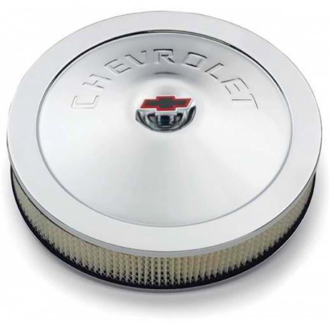Nova Air Cleaner Assembly, Open Element, 14, Chrome, With Chevrolet Word, 1962-1979