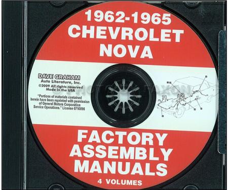 Chevy II Or Nova Factory Assembly Manual Sets, PDF CD-ROM 1962-1972