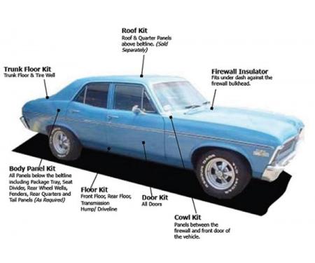 Nova AcoustiShield, Dash & Cowl, Station Wagon, 1962-1967