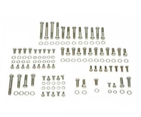 Nova Engine Bolt Kit, Small Block, Stainless Steel, For Cars With Stock Exhaust Manifolds, 1967-1969