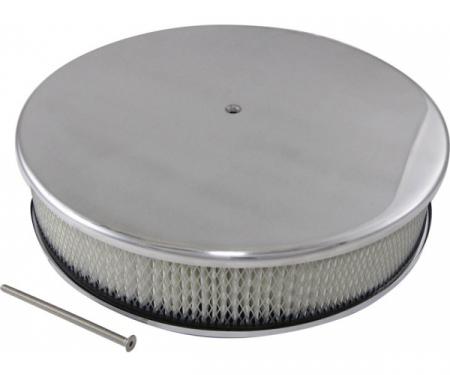 Air Cleaner, Round Smooth Polished Aluminum, 14 X 3