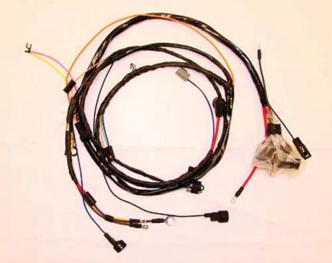 Nova Engine Wiring Harness, V8, With Warning Lights, 1972