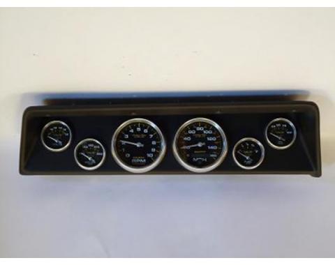 Nova Classic Dash Complete Six Gauge Panel With Autometer Gauges Phantom Carbon Fiber Gauges, 1966-1967