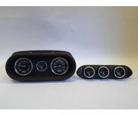 Nova Classic Dash Complete Six Gauge Panel With Autometer Gauges Phantom Carbon Fiber Gauges, 1962-1965