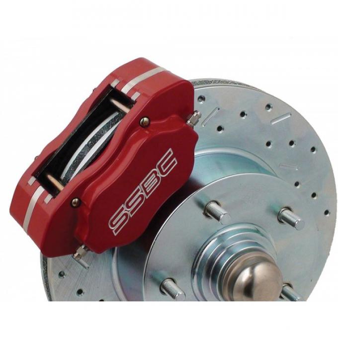 Nova Brake Conversion Kit, Front Disc, Competition Race Series, Red, At Wheels Only, 1968-1974