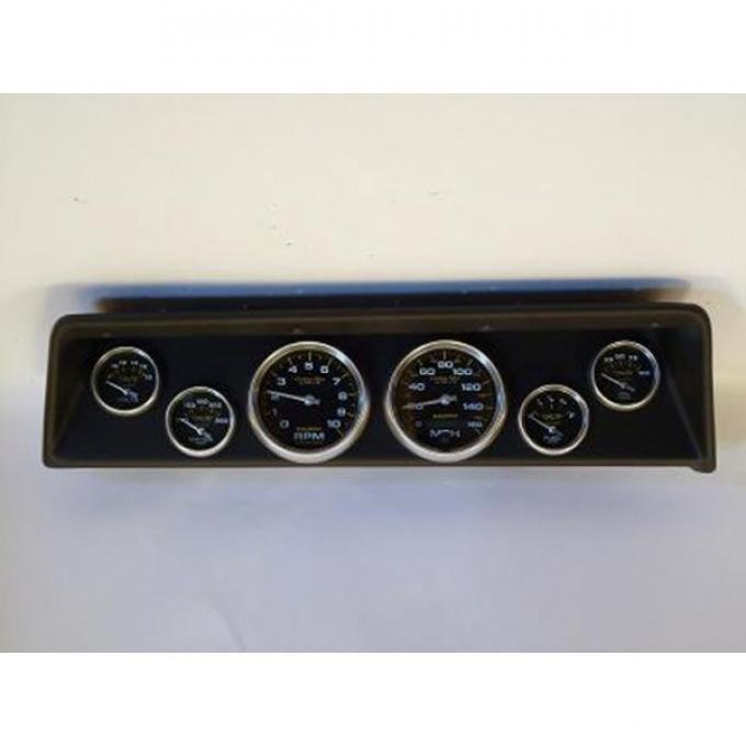 Nova Classic Dash Complete Six Gauge Panel With Autometer Gauges Phantom Carbon Fiber Gauges, 1966-1967