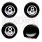 Nova Valve Stem Caps, 8 Ball, Black, 1962-1979