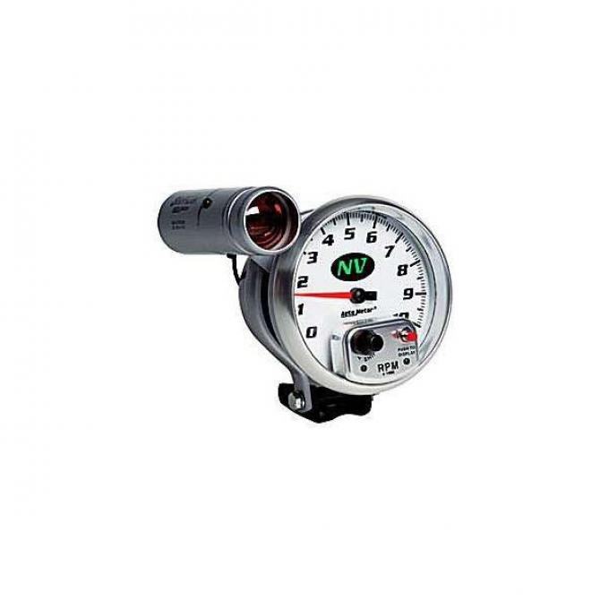 Nova Tachometer, 5'', White Face, 10,000 RPM, External Shift-Lite, NV, Autometer