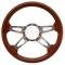 Nova And Chevy II Steering Wheel, Volante S9, Walnut Wood Finish, 1962-1979