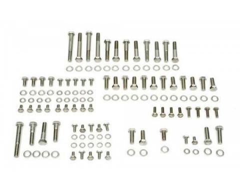 Nova Engine Bolt Kit, Small Block, Stainless Steel, For Cars With Stock Exhaust Manifolds, 1967-1969