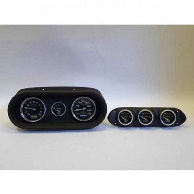 Nova Classic Dash Complete Six Gauge Panel With Autometer Gauges Phantom Carbon Fiber Gauges, 1962-1965