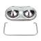 Redline Restomotive® Brake Master Cylinder Cover, Power Or Manual, 5" x 2-3/8", Chrome