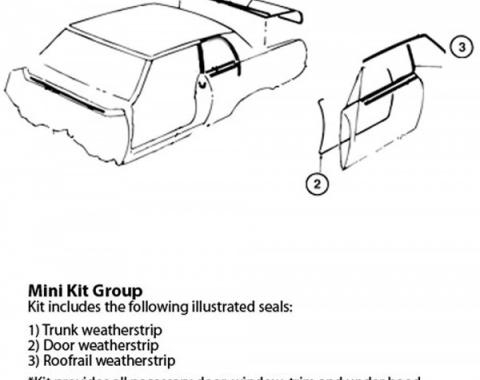 Nova Weatherstrip Mini Kit, 2-Door Hardtop, 1962-1964