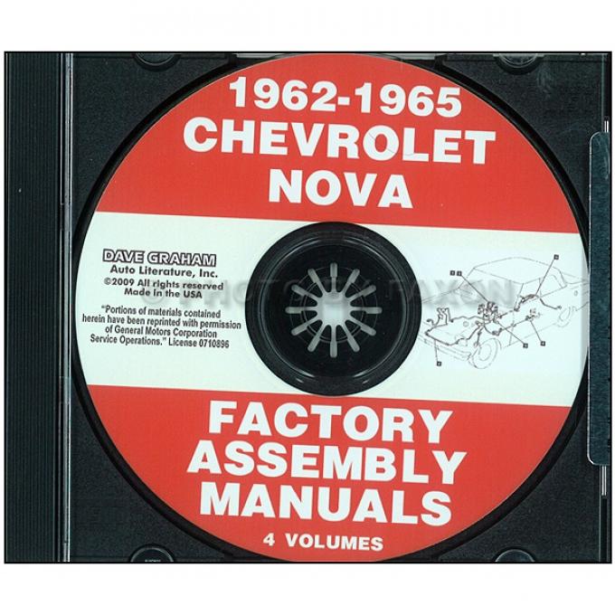 Chevy II Or Nova Factory Assembly Manual Sets, PDF CD-ROM 1962-1972