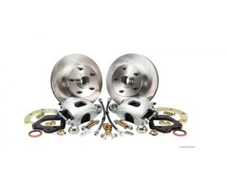 Front Disc Brake Conversion, Stock Spindle, Basic,Drilled/Slotted, 67-69