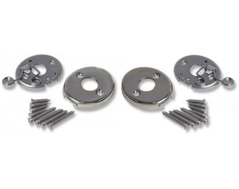 Pair Bucket Seat Headrest Escutcheons For 1970 Chevelle GTO Cutlass Skylark Nova