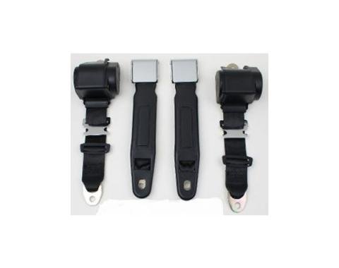 Nova 3-Point Seat Belt With Chrome Lift Buckle, Front Bucket Seats, 1964-1975