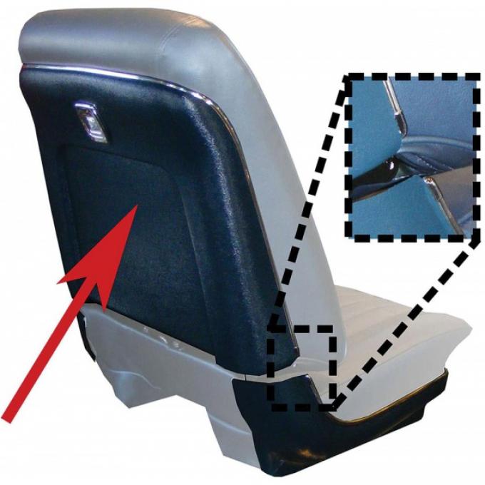 PUI Plastic Seat Back Panels 1964-72 GM A-Body, B-Body, X-Body 69ASB16 | Dark Blue