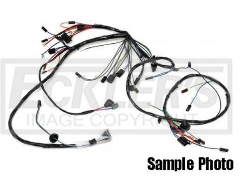 Nova Front Lighting Wiring Harness, V8, For Cars With Warning Lights And A/C, 1970