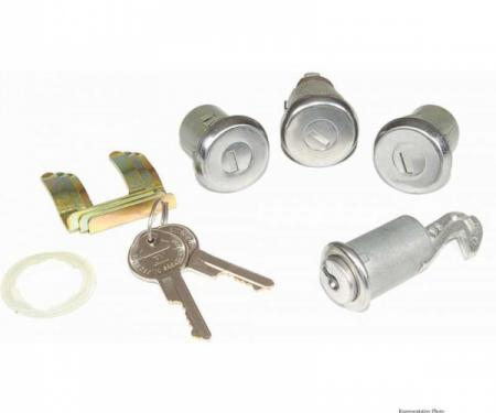 ChevyII-Nova Lock Set, Glovebox, Trunk, Door, With Replacement Style Keys, 1962-1966