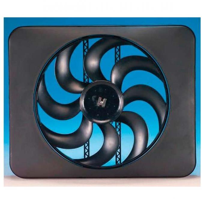 Chevy II or Nova Engine Cooling Fan Kit, Electric, Universal, Single, 3300 CFM, Black Magic X-Treme, Flex-a-lite, 1962-1979