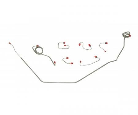 Nova Drum Brake Line Set, Power, Stainless Steel 1972