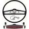 Nova Steering Wheel Kit, Standard, Black with Cherrywood Shroud, 1969-1970