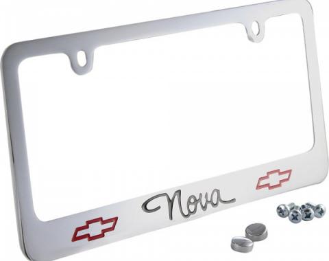 Nova License Plate Frame, 2 Bowties And Nova Block Letters, 1962-1979