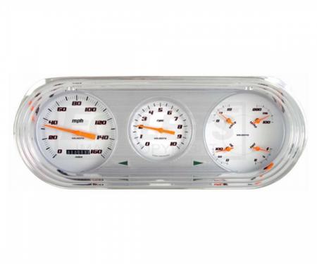 Nova And Chevy II Classic Instruments Velocity Series Analog Gauge Kit, White Face With Orange Pointers, 1963-1965