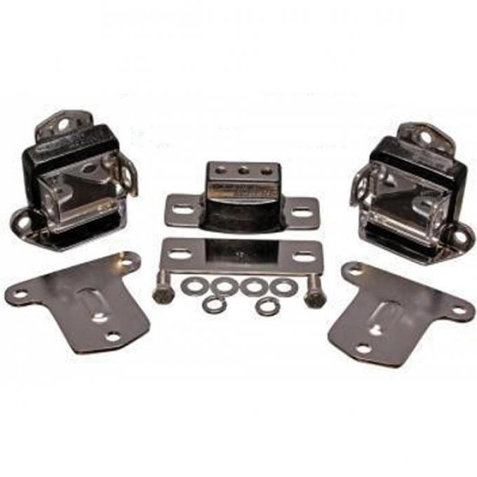 Transmission Mount Set, Polyurethane, With Chrome Finish, 1969-1979