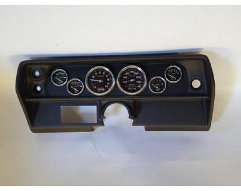 Nova Classic Dash Complete Six Gauge Panel With Autometer Gauges Phantom Carbon Fiber Gauges, 1968