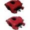 Nova Brake Calipers, Single Piston, Cast Iron Caliper, Red, 1968-1974