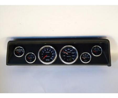 Nova Classic Dash Complete Six Gauge Panel With Autometer Gauges Phantom Cobalt Gauges, 1966-1967