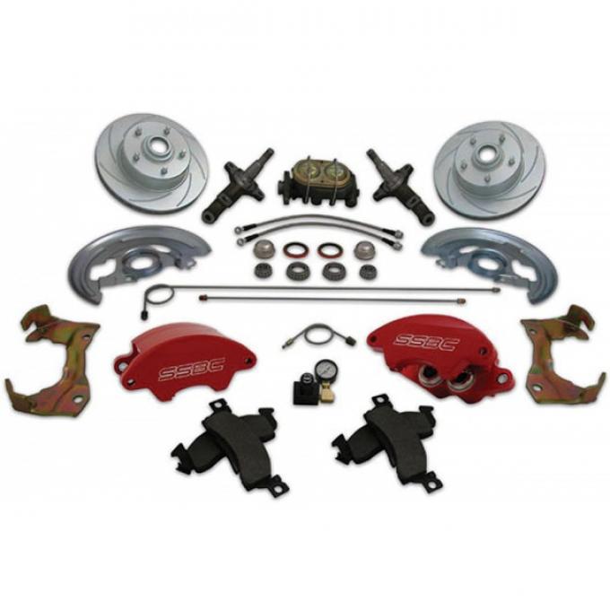 Nova Disc Brake Conversion, Front, 11 Inch, Non-Power, DualPiston, Red, 1962-1967