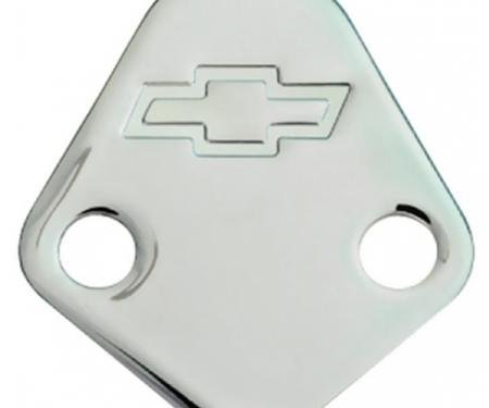 Fuel Pump Blockoff Plate, Big Block, Bowtie, Chrome, Includes Gasket 1967-1969