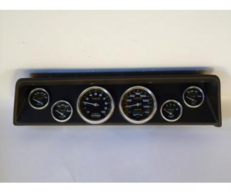 Nova Classic Dash Complete Six Gauge Panel With Autometer Gauges Phantom Carbon Fiber Gauges, 1966-1967