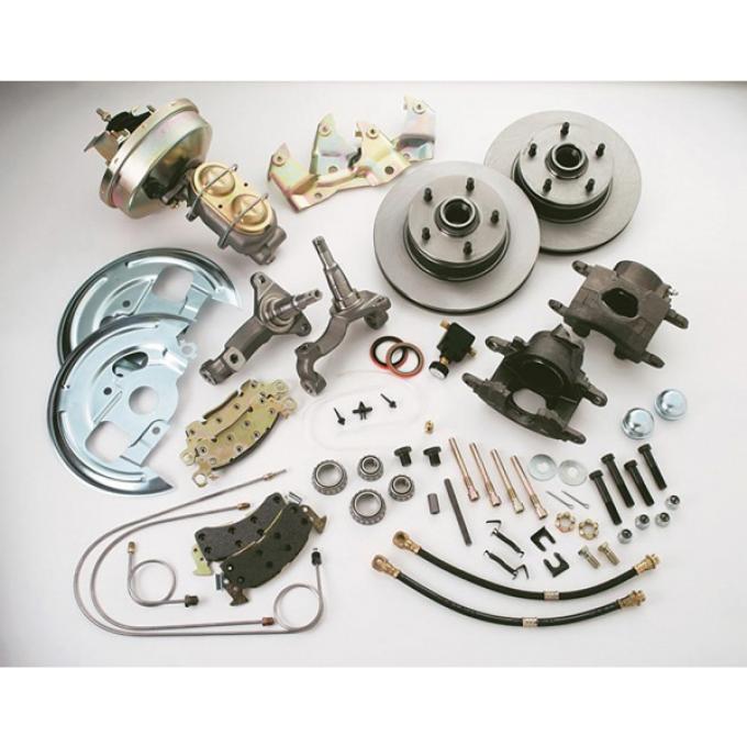 Nova Brake Conversion Kit, Drum To Disc, Front, Single Piston, Power, Cast Iron Calipers, 1962-1967