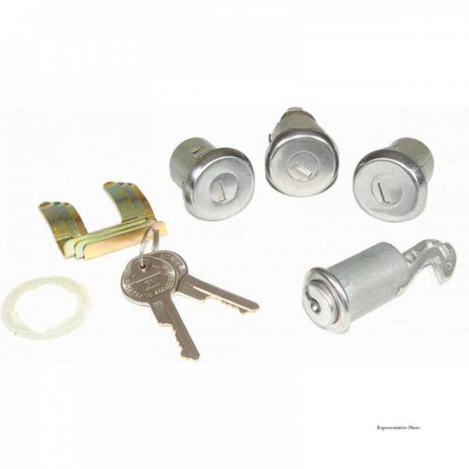 ChevyII-Nova Lock Set, Glovebox, Trunk, Door, With Replacement Style Keys, 1962-1966