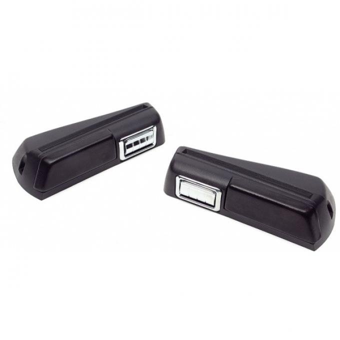 Chevelle Armrest Pad & Base Set, Rear, Black, With Ashtray & Without Chrome Trim, 2-Door Coupe, 1968-1969