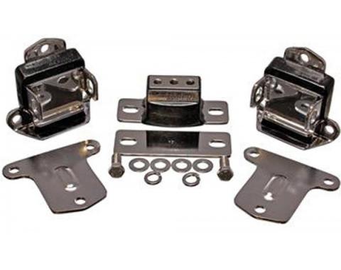 Motor & Transmission Mount Set, Polyurethane, With Zinc Finish, 1969-1979