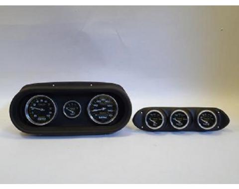 Nova Classic Dash Complete Six Gauge Panel With Autometer Gauges Phantom Carbon Fiber Gauges, 1962-1965