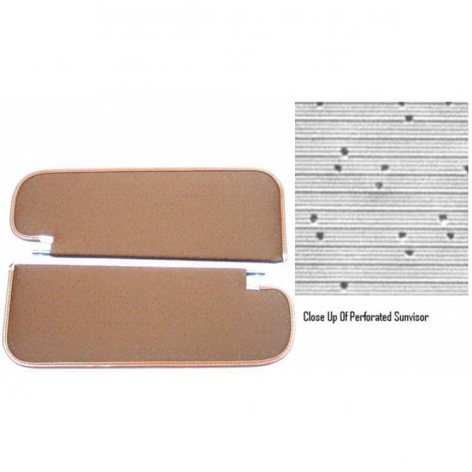 PUI 1962-1964 Chevrolet Chevy II Sunvisors, 2/4 Door Sedan/Coupe/Wagon SV12103BC | Dark Red - Perforated