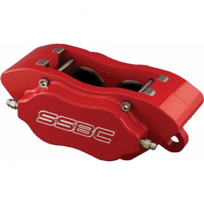 Nova Brake Calipers, 4 Piston, With High Performance Pads, For Power And Non-Power, Competition Series Race, Red, 1968-1974