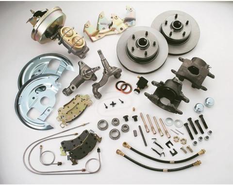 Nova Brake Conversion Kit, Drum To Disc, Front, Single Piston, Power, Cast Iron Calipers, 1962-1967