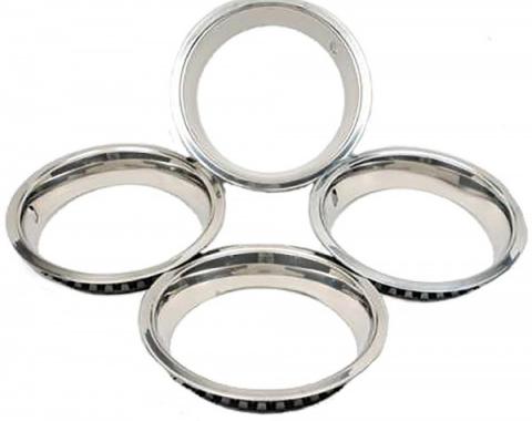 Nova Or Chevy II Super Sport (SS) Wheel Trim Ring Set, 14 x 7, With Inside Style Clips, 1967-1974