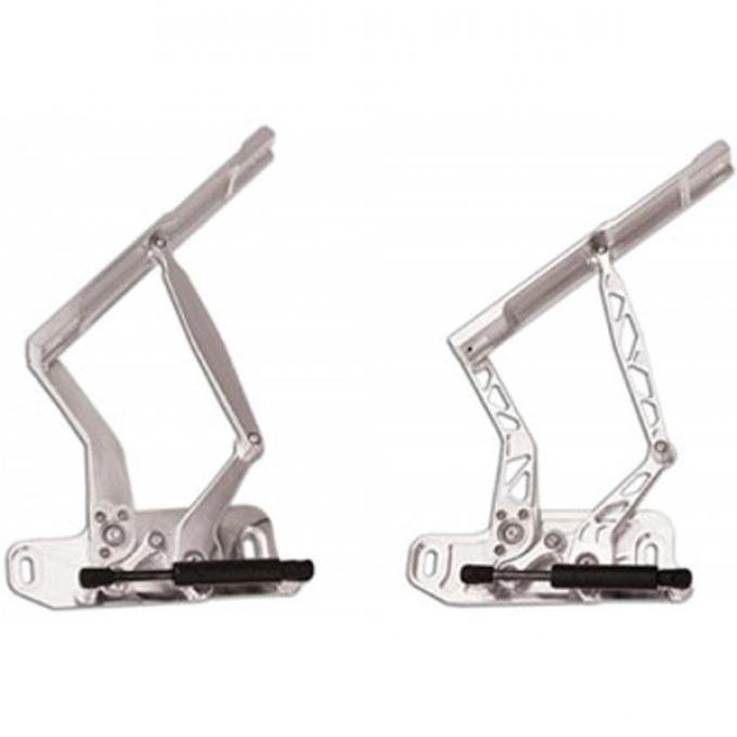 Nova Hood Hinge Kit, Billet, Solid Arm Style, 1966-1967