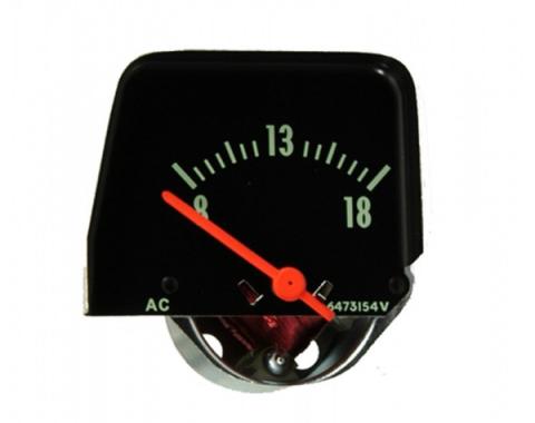 Chevy II Or Nova Console Volt Gauge, Black, 1968-1974