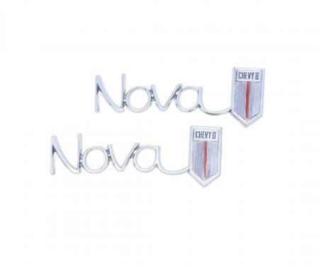 Trim Parts 66-67 Chevy II and Nova Rear Quarter Emblem, Nova/Chevy II, Pair 3040